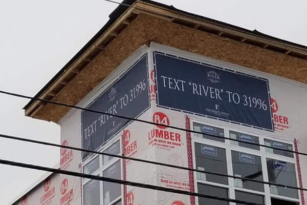 Luxury Apartment Advertisement Banner on Corner