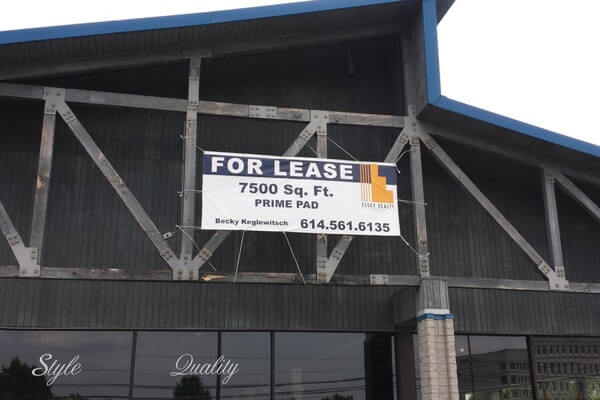 For Lease Banner Printed and Installed for Customer