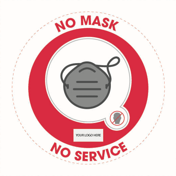 No Mask No Service 12X10 inches sign decal Business Door Window Sign Banner