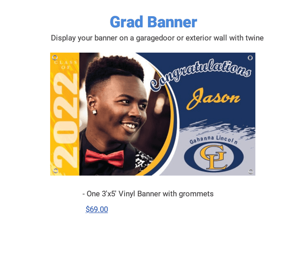Grad Banner Sale
