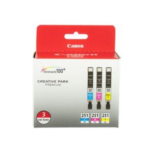 Canon PGI-251XL High Yield Cyan/Magenta/Yellow Ink Cartridge 3-Pack
