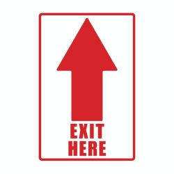 Exit Here with white back