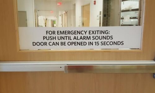 window safety sign Emergency Exit Alarm Sign